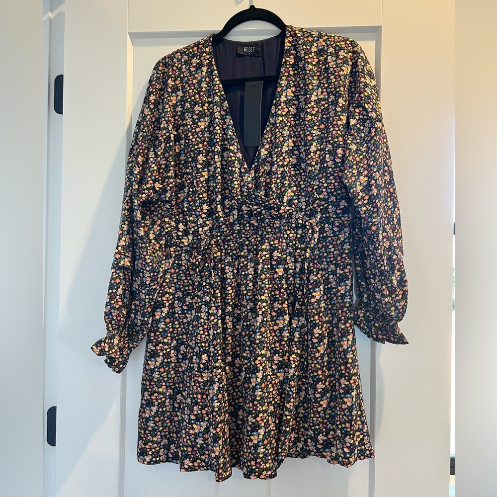 Elegant Floral Long Sleeve Dress